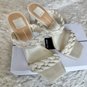Dolce vita braided sandal heels - cream